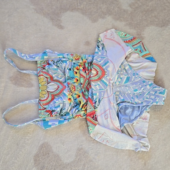 Johnny Was Helouise One Piece Skirt Ruched Swimsuit Small - Picture 5 of 8